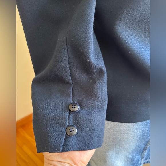 Jones New York Vintage Blue Round collar Button Down Wool BlazerJacket Sz 6P - Picture 5 of 14